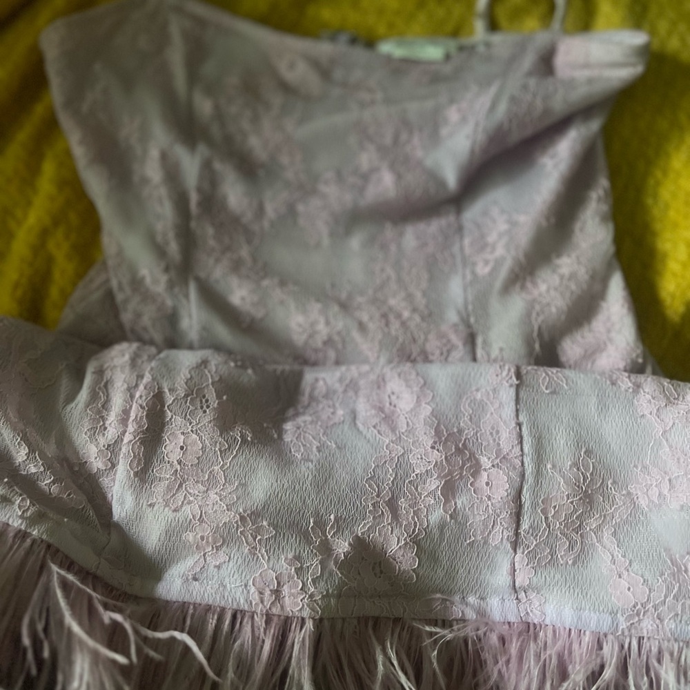 Lace Feathery Dress for Girls Brunch